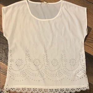 White Lace Scoop Neck Top
